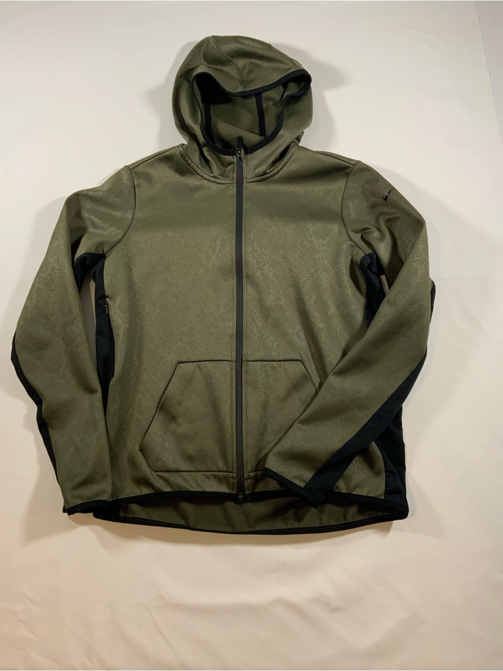 Nike Olive Green and Black Hooded Performance Jacket
